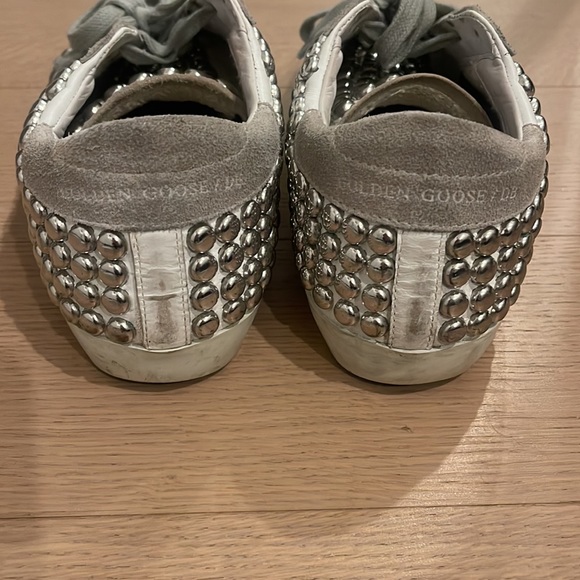 Golden goose Superstar Silver Studded Low-Top Sneakers 37 worn once - Picture 5 of 10